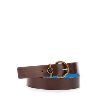 Pinko Pinko, Accessoires, Dames, Bruin, XS, Leer, Love Berry H3 Reversible Riem