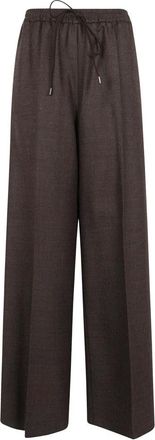 Max Mara Broeken, Dames, Bruin, 2Xs, Wol, Shetland Wol Wijde Broek