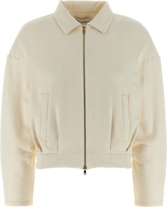Max Mara White Zip-Up Collar Sweatshirt