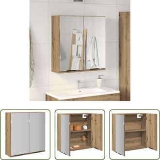 vidaXL vidaXL Specchio da parete - Mobile da Bagno Specchio Rovere Artigianale Legno Multistrato