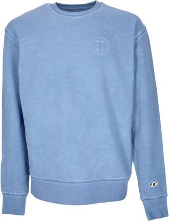HUF Blauwe Faded Crewneck Sweatshirt - Heren - Sweatshirts - Blauw - L - Katoen - Hoodies & sweatvesten