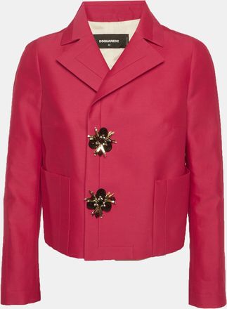 Dsquared2 Pink Silk Blend Regular Fit Blazer