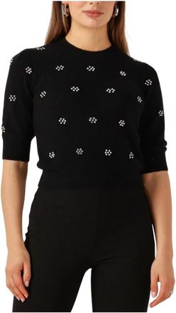 Twinset Angora Blend Jumper - Dames - Ronde hals truien - Zwart - S - Truien & Vesten
