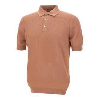 FILIPPO DE LAURENTIIS Cotton Crepe Polo - male - Filippo De Laurentiis - Polo Shirts - Pink - 2XL - Tops