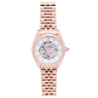Empress Magnolia Automatic MOP Skeleton Dial Stainless Steel Bracelet Watch