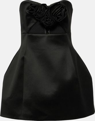 Magda Butrym Floral-applique bustier minidress