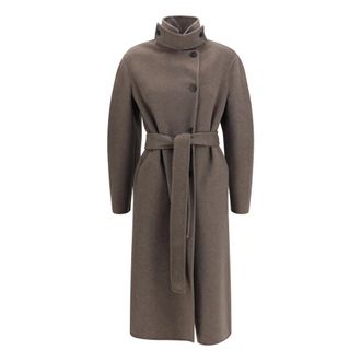 Fabiana Filippi Abrigo Largo de Lana y Cachemira de Doble Cara - Coats - Mujer - Gris - M