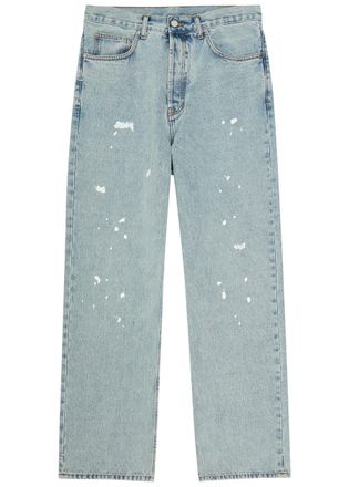 Askyurself Paint Splatter Straight-leg Denim Jeans - Blue - 36 (W36 / XL)
