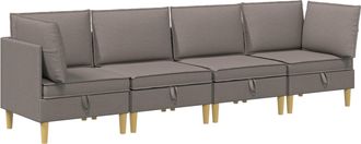 vidaXL Juego De Sof&aacute; Modular Con Almacenamiento 4 Uds. Topo Tela Vidaxl