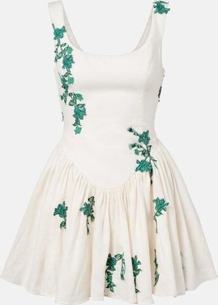 Agua Bendita Pluma embroidered cotton minidress