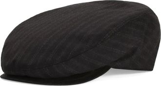 Dolce & Gabbana Gestreepte hoed met logoplakkaat - Zwart