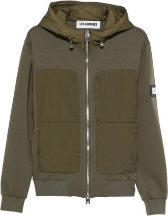 Les Hommes Giacca con cappuccio e zip - Verde