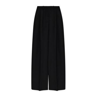 Balenciaga Wol wijde broek - Dames - Broeken - Zwart - Maat: XS Wol