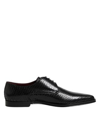 Dolce & Gabbana Black Leather Lace Up Dress Men Derby Mens Shoes
