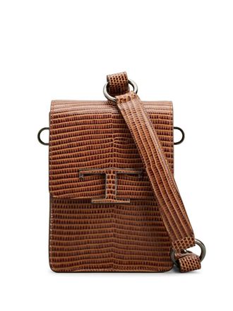 Tod's logo-plaque leather crossbody bag - women - Leather - OS - Brown