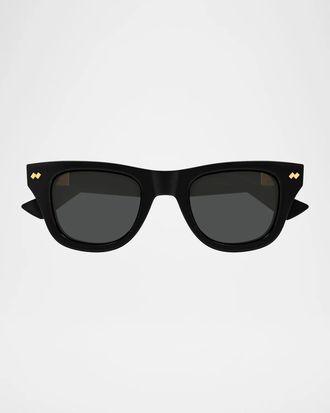 Bottega Veneta Men & apos;s BV1486S Bold Ribbon Stud Recycled Acetate Square Sunglasses