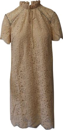 Sandro Sandro Antilope Lace Dress in Peach Polyamide