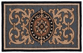 Safavieh Monogram Hand Made Area rug, Blue Traditional Style Non-Shedding