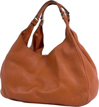 Bottega Veneta Orange Leather Handbag Tote Bag (Pre-Owned)