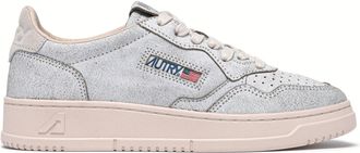 Autry Medalist Crackled Leather Sneakers