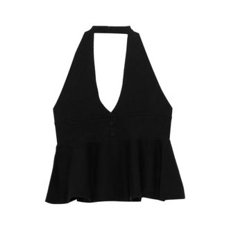Gimaguas Top Peplum Sia con scollo allamericana - - Tops - Donna - Nero - S