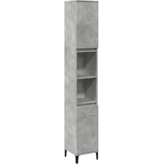 vidaXL Bathroom Cabinet Concrete Grey 30x30x190 cm Engineered Wood Vidaxl