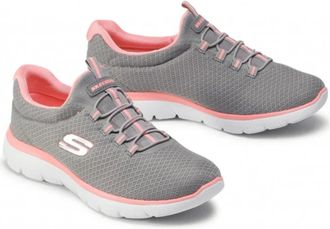 Skechers Summits 12980-GYPK Sneakers Womens Gray Pink Slip On Shoes ZAP2378