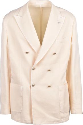 L.B.M. 1911 Giacca Doppiopetto - Heren - Blazers - Beige - S - Katoen - Jassen