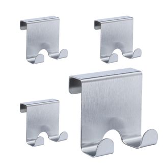Relaxdays Relaxdays - Ganchos Dobles Puerta Set 40, Acero Inoxidable, Colgantes, Pasillo, Dormitorio, Ba&ntilde;o, 6,5 X 7 X 5 Cm, Plateado