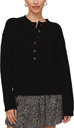 Bella Dahl Button Placket Wool & Cashmere-Blend Sweater