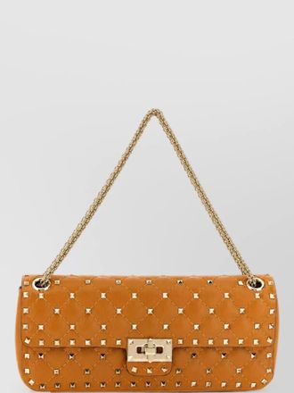 Valentino Garavani rockstud spike small leather clutch bag