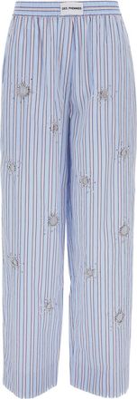 Des_Phemmes Crystal-Embellished Striped Pants