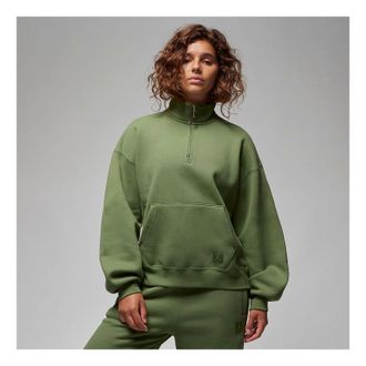 Nike Jordan (WMNS) Air Jordan Flight Fleece 1/4 Zip Top Sky J Light Olive FD7222-340