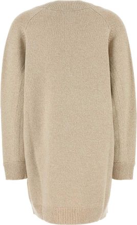 Versace Womens Melange Beige Wool Blend Sweater Dress Beigebone Exterior: Cashmere Abiti