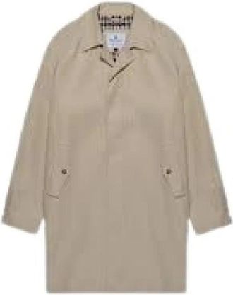 Aquascutum Beige Trenchcoat met Iconische Details - Heren - Trenchcoats - Beige - L - Katoen - Jassen