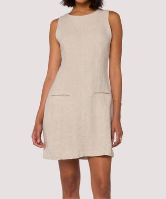 Velvet Heart Matilda Linen Shift Dress In Wheat