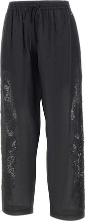 HUGO BOSS Trika Geborduurde Broek - Dames - Broeken - Zwart - 2XL - Broeken