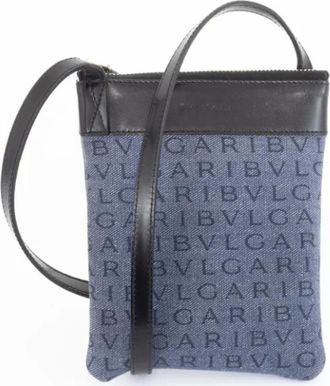 Bulgari Pre-owned Cross Body Bags, female, Black, Size: ONE SIZE Pre-owned Denim shoulder-bags