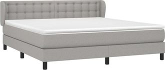 vidaXL Vidaxl - Cama Box Spring Con Colch&oacute;n Tela Gris Claro 160x200 Cm