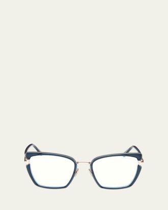 Tom Ford Butterfly Metal Blue Block Glasses