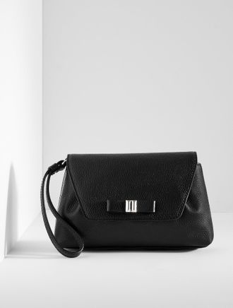 Talbots Pebble Leather Wristlet - Black - 001 Talbots