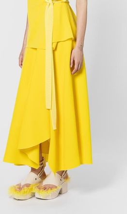 Roksanda Ilincic Asha Crepe Midi Skirt in Jaune at Nordstrom, Size 10