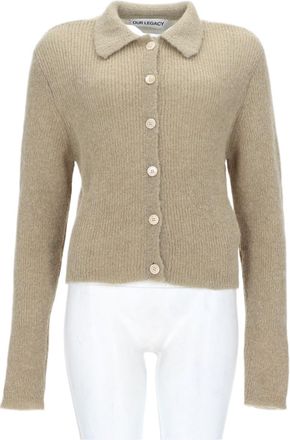 Our Legacy Ribbed Knit Cardigan With Classic Polo Collar And Button-Down Front