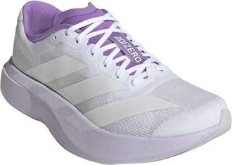 adidas Adizero Evo SL Running Shoe in White/Zero Met./Purple at Nordstrom, Size 10.5
