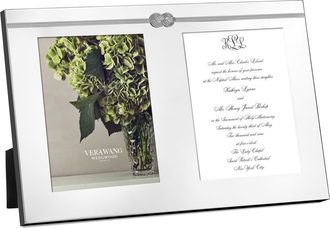 Vera Wang x Wedgwood Infinity Double Invitation Picture Frame in Metallic Silver at Nordstrom