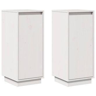 Berkfield Home Sideboards 2 pcs White 31.5x34x75 cm Solid Wood Pine