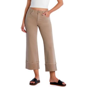 HINT OF BLU Clever Cuffed High Waist Wide Leg Jeans in Fungi at Nordstrom, Size 32