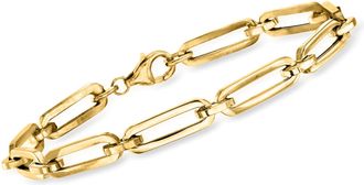 Ross-Simons Italian 14kt Yellow Gold Paper Clip Link Bracelet