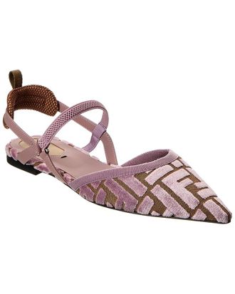 Fendi Fendi Colibri Lite Ff Jacquard Velvet Flat