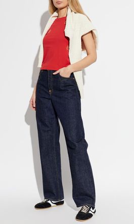 Kenzo T-shirt With Embroidered Logo, Womens, Red